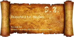 Duschnitz Noémi névjegykártya